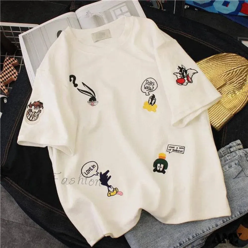 Amy Fashion - New O-Neck Short Sleeve Cute Cartoon T-Shirt