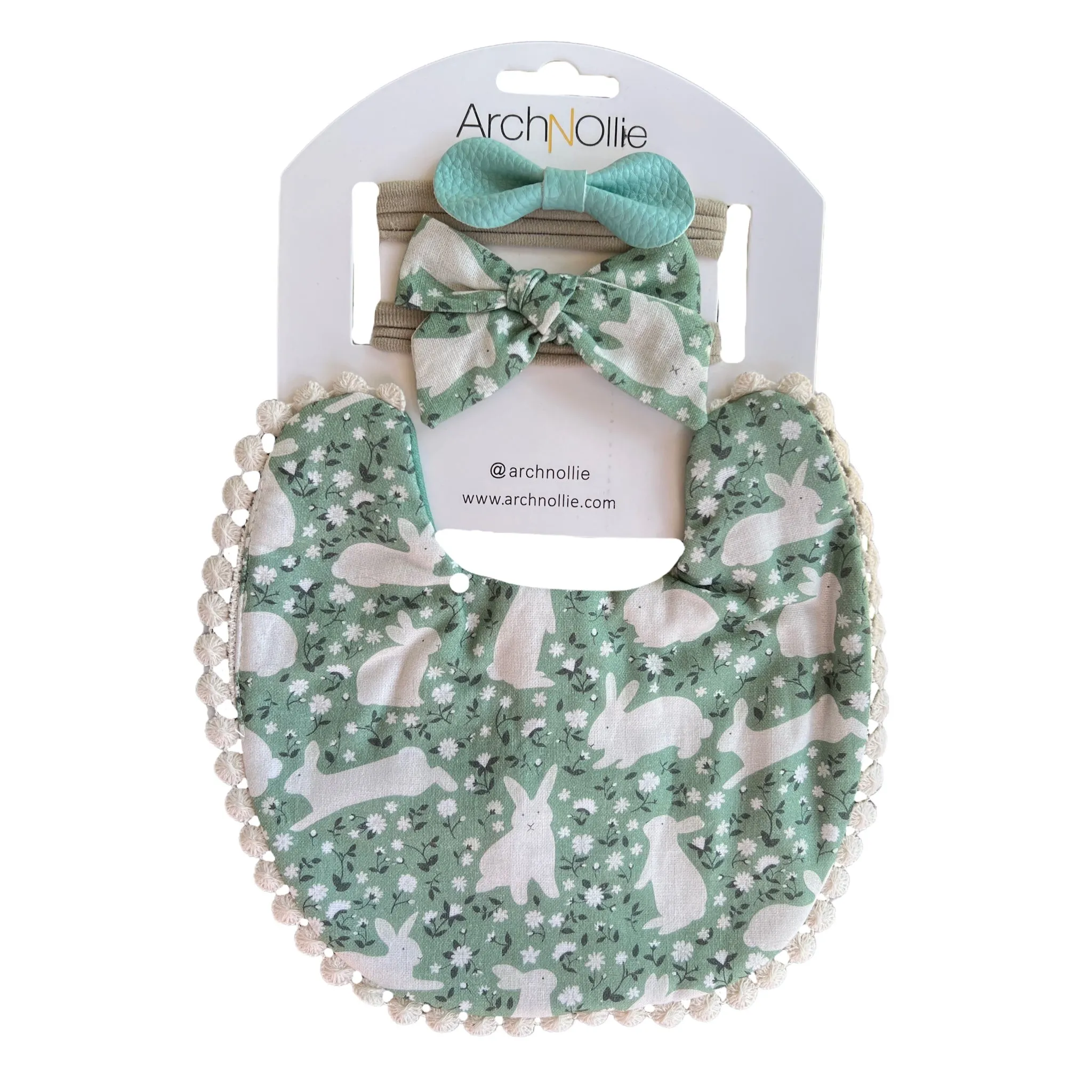 Bib & Bow Set - Bunny