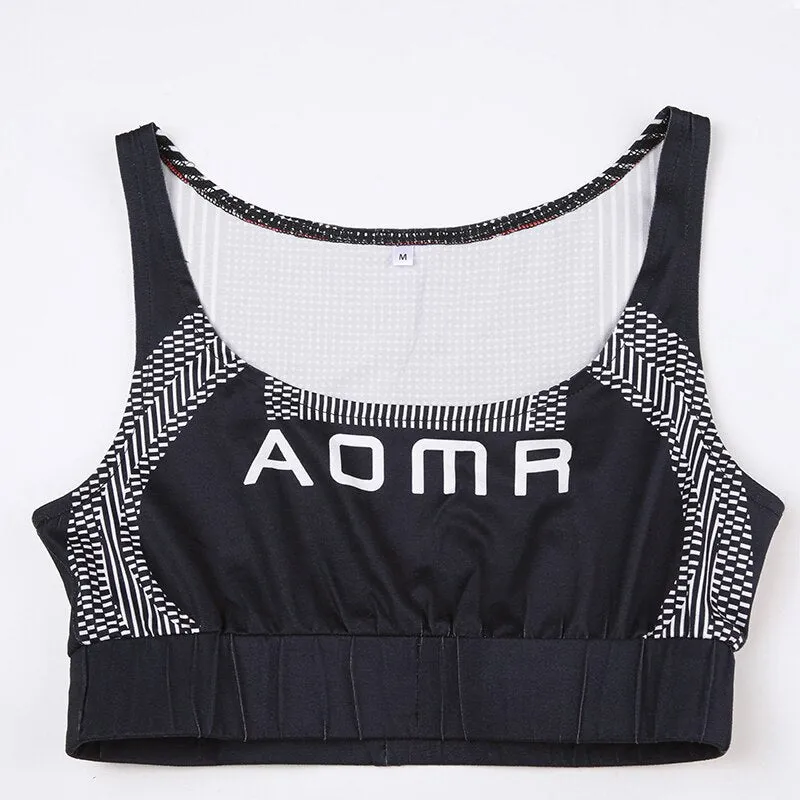 Biker Stripe Letter Printed High Neck Top