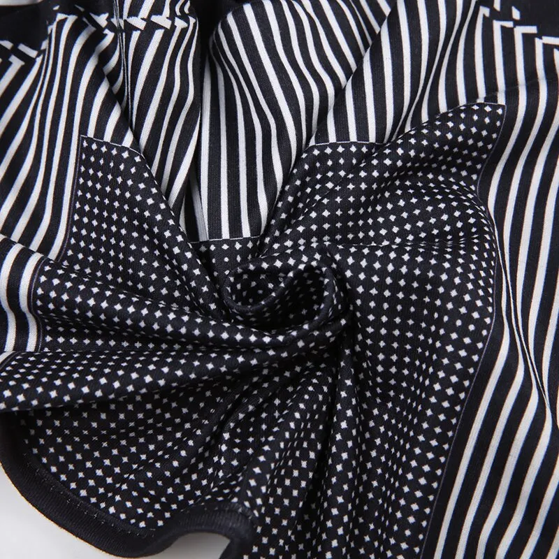 Biker Stripe Letter Printed High Neck Top