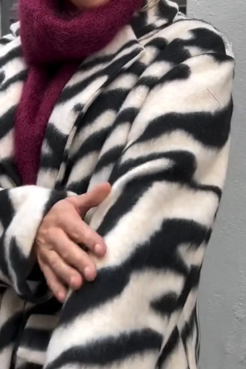 Casual zebra print coat