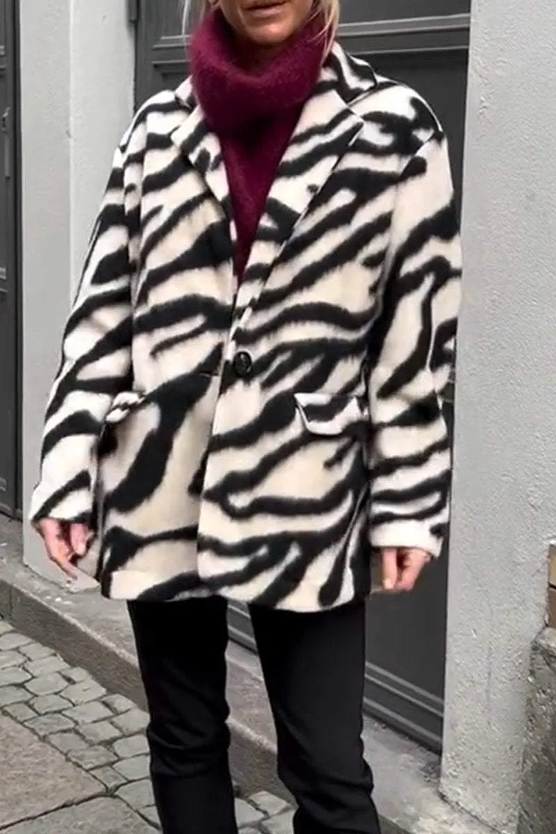 Casual zebra print coat