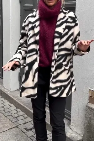 Casual zebra print coat