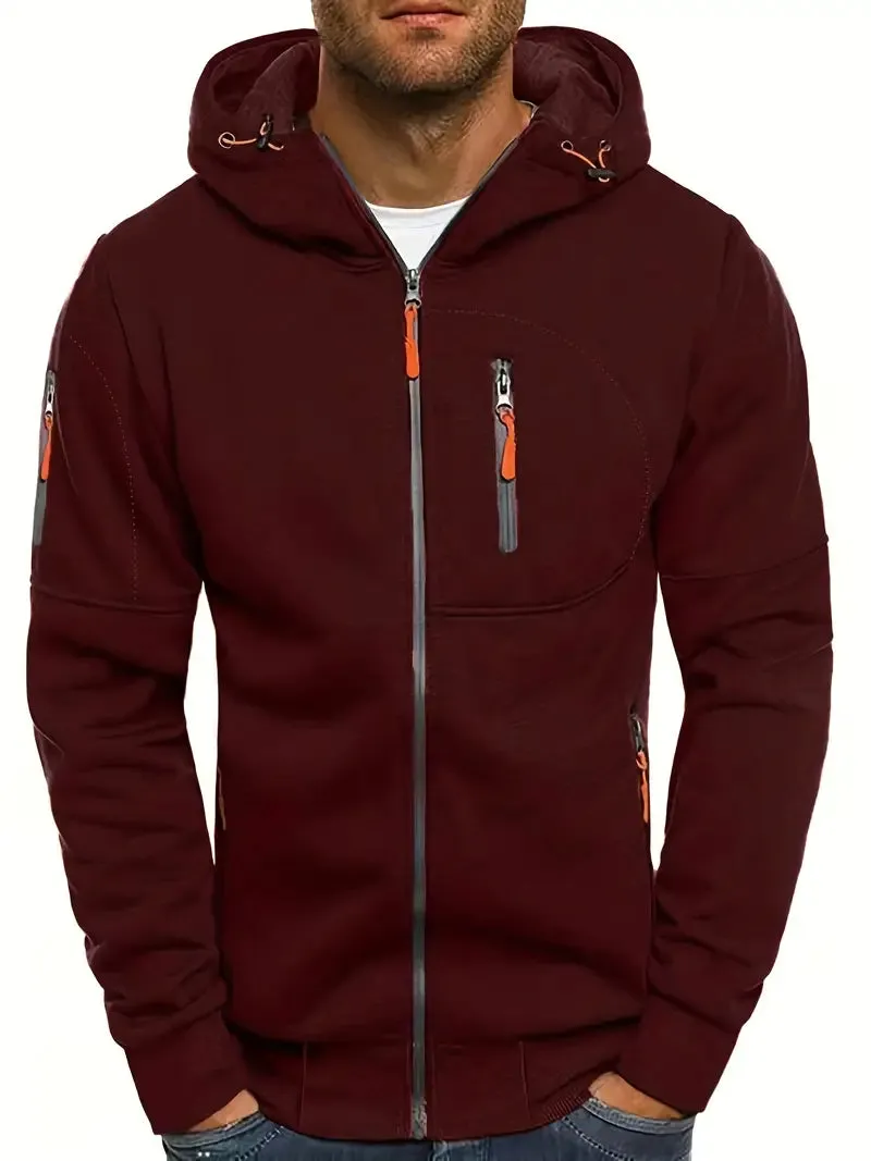 Darren - Effen heren capuchonjas casual lange mouw hoodies