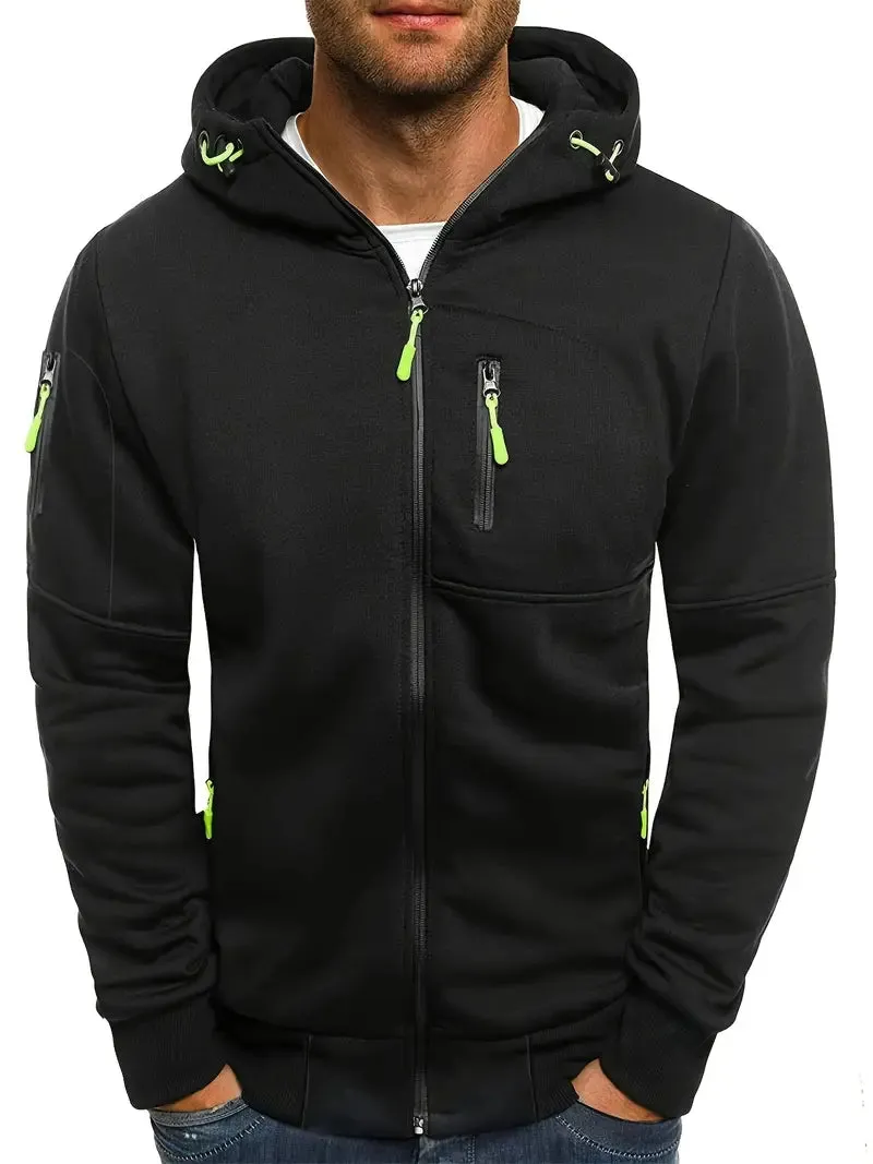 Darren - Effen heren capuchonjas casual lange mouw hoodies