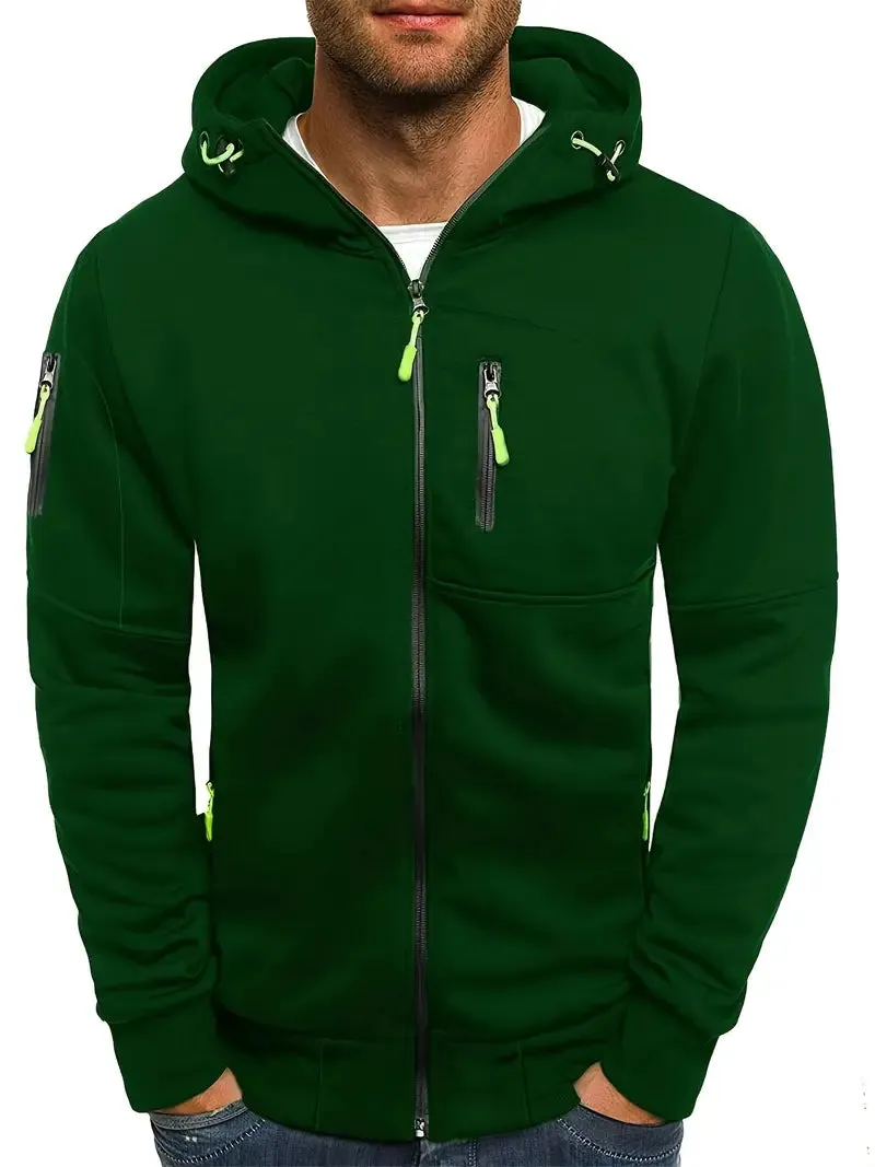 Darren - Effen heren capuchonjas casual lange mouw hoodies