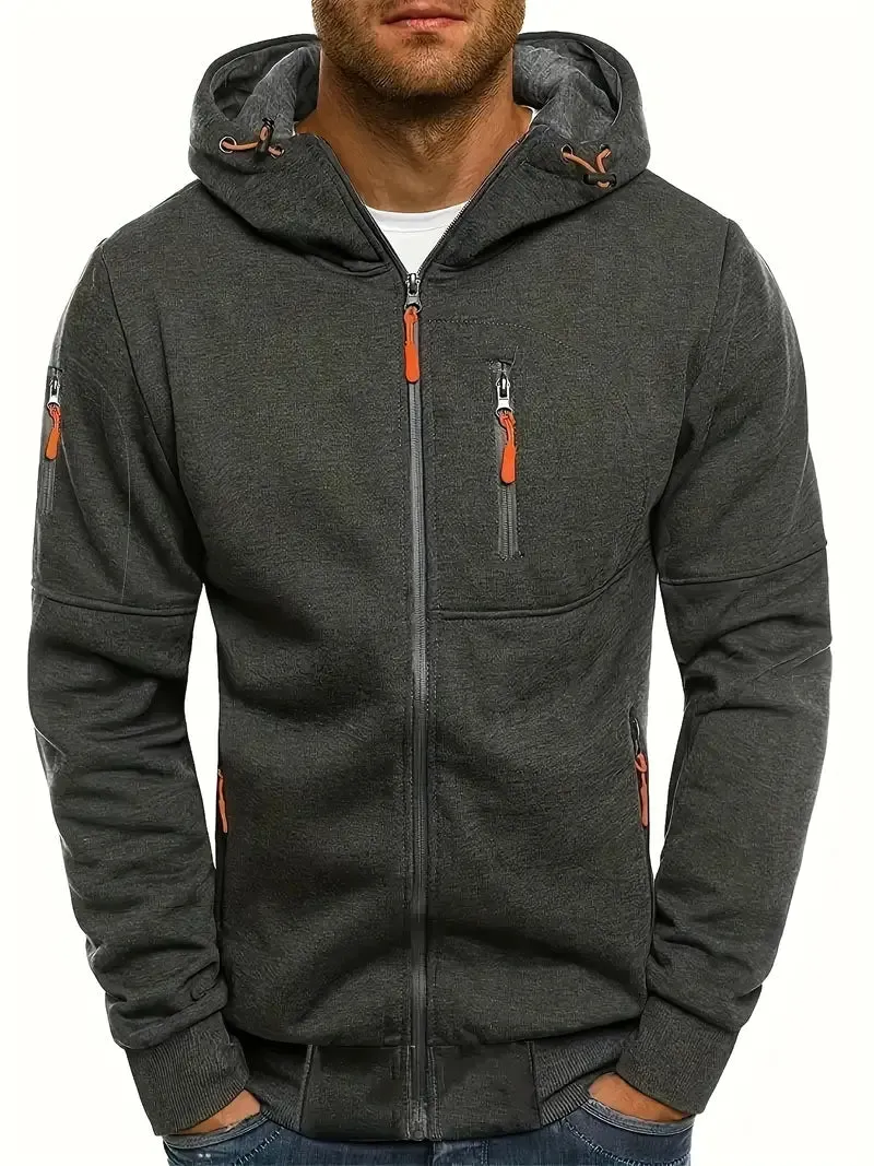 Darren - Effen heren capuchonjas casual lange mouw hoodies