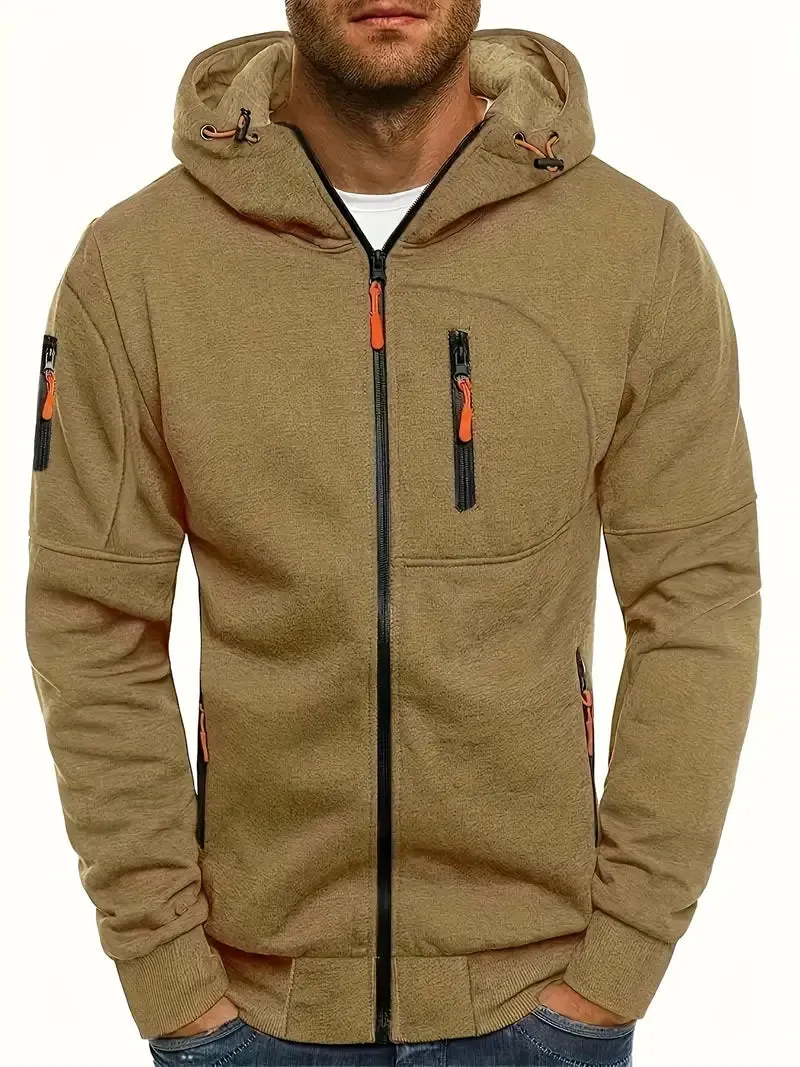 Darren - Effen heren capuchonjas casual lange mouw hoodies
