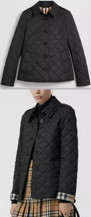 Diamond Quilted Jacket, Black