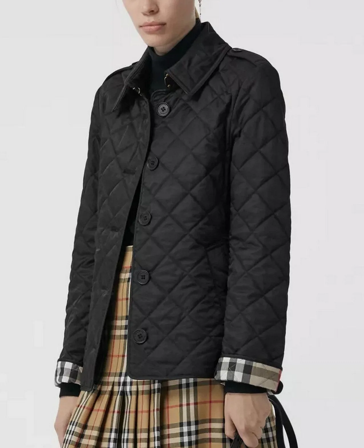 Diamond Quilted Jacket, Black