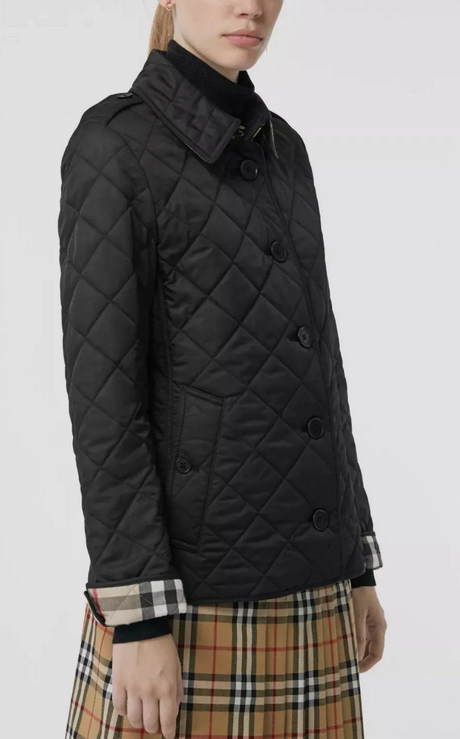 Diamond Quilted Jacket, Black