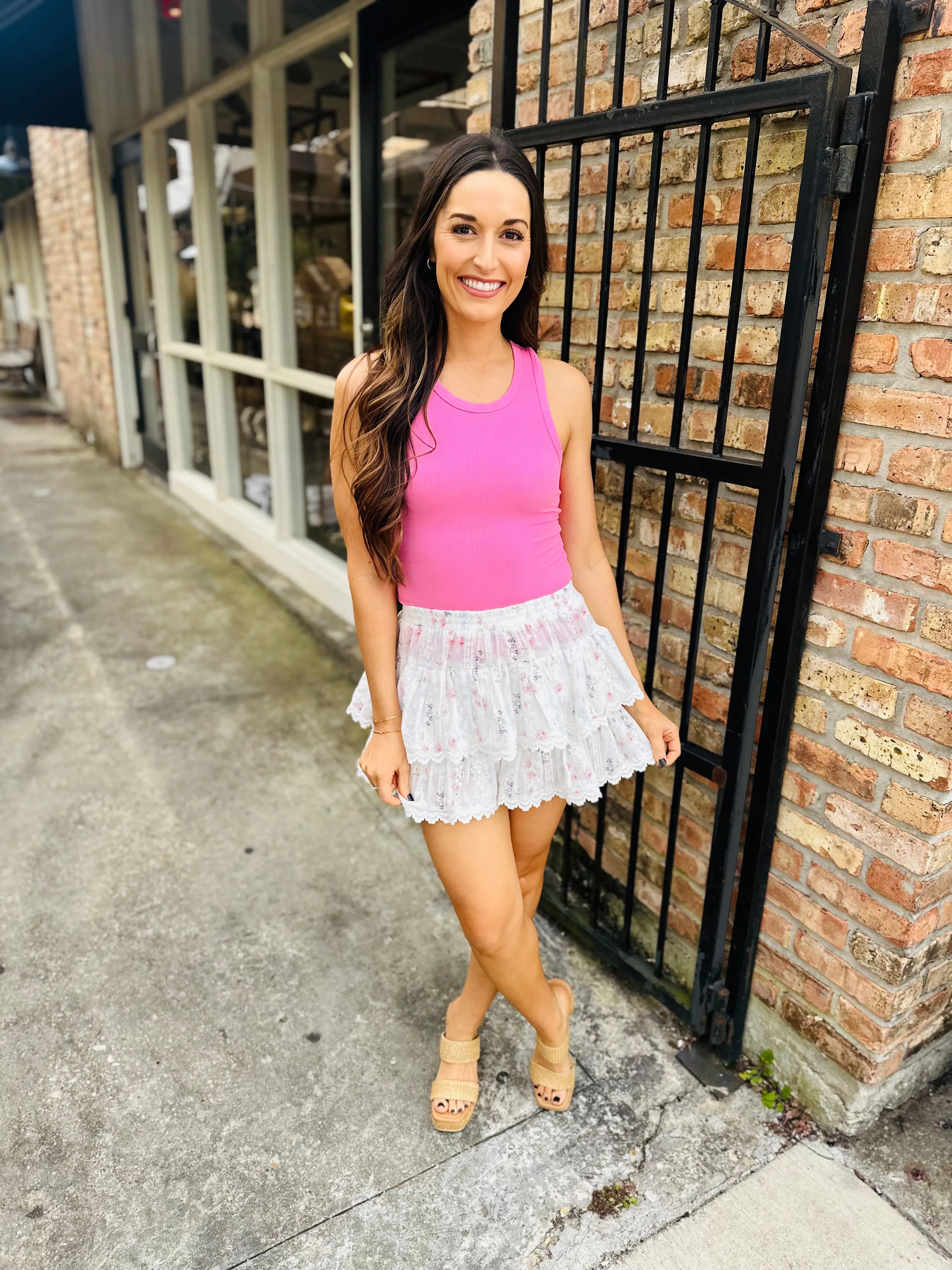 Embroidered Lace Garden Mini Skirt