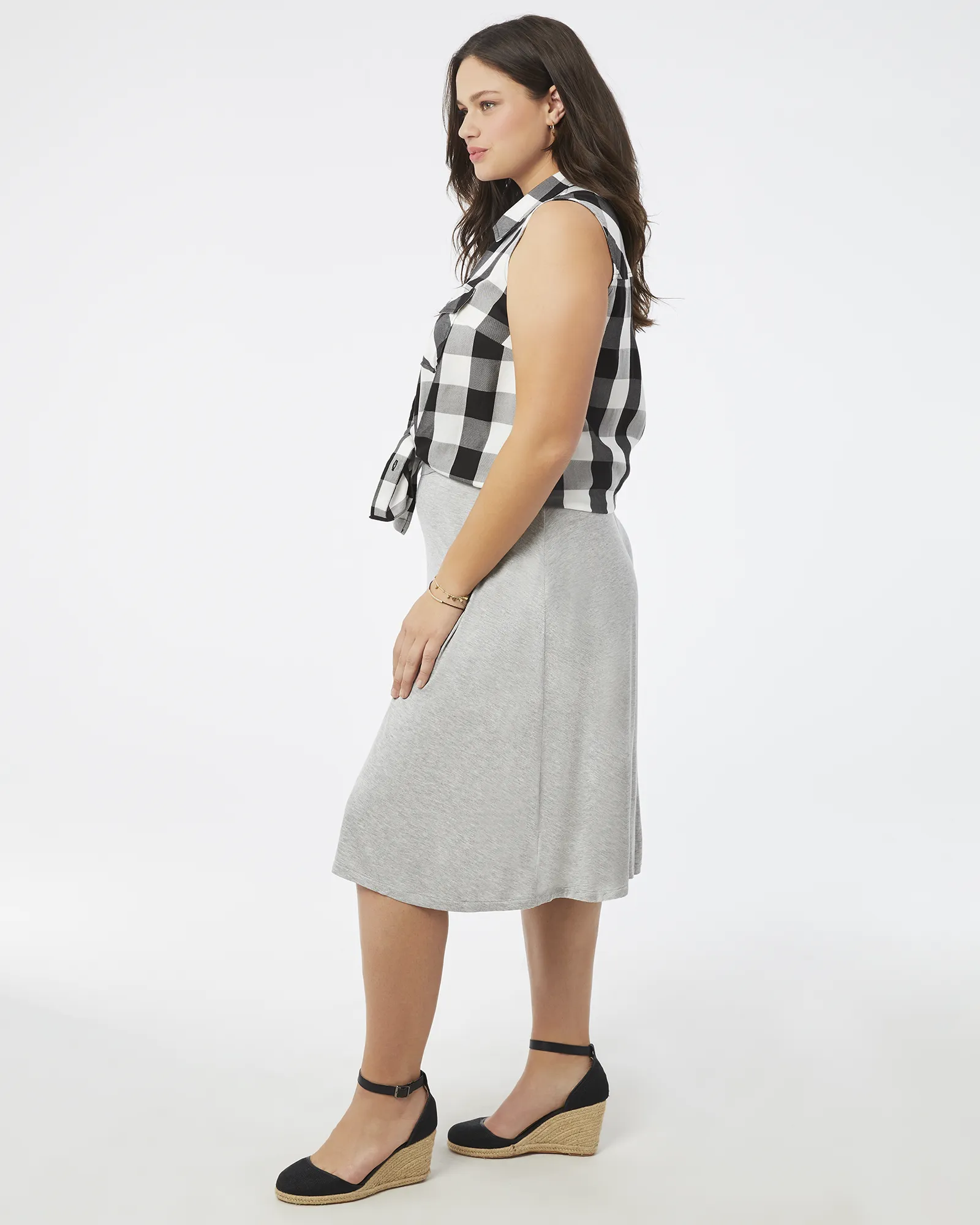 Jaan Midi Skirt | Light Grey
