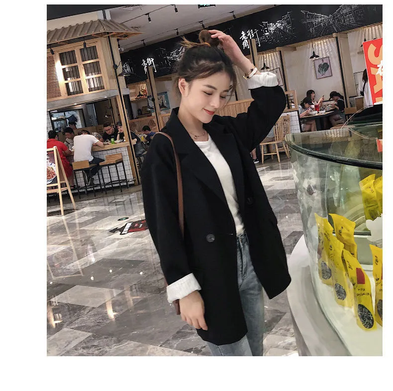 Korean Blazer Women Casual Popular Suit Sets British Tops Outerwear
