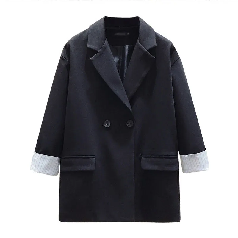 Korean Blazer Women Casual Popular Suit Sets British Tops Outerwear