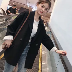 Korean Blazer Women Casual Popular Suit Sets British Tops Outerwear