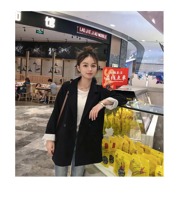 Korean Blazer Women Casual Popular Suit Sets British Tops Outerwear