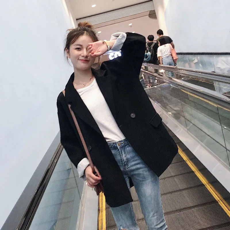 Korean Blazer Women Casual Popular Suit Sets British Tops Outerwear