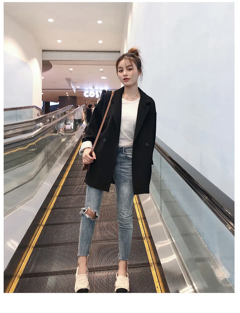 Korean Blazer Women Casual Popular Suit Sets British Tops Outerwear