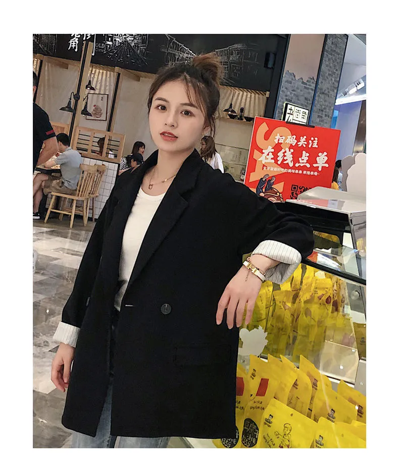 Korean Blazer Women Casual Popular Suit Sets British Tops Outerwear