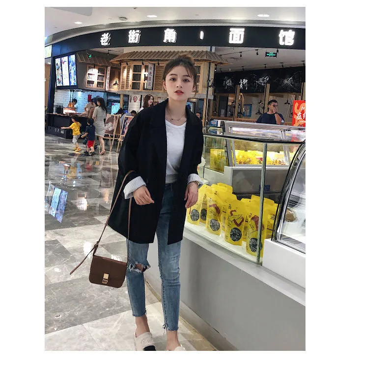 Korean Blazer Women Casual Popular Suit Sets British Tops Outerwear