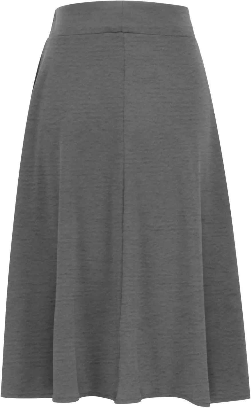 Midi Skirts for Women Elegant High Waisted Knee Skirts Spring Summer Hip-Wrapped Skirt Solid Color A-Line Skirts