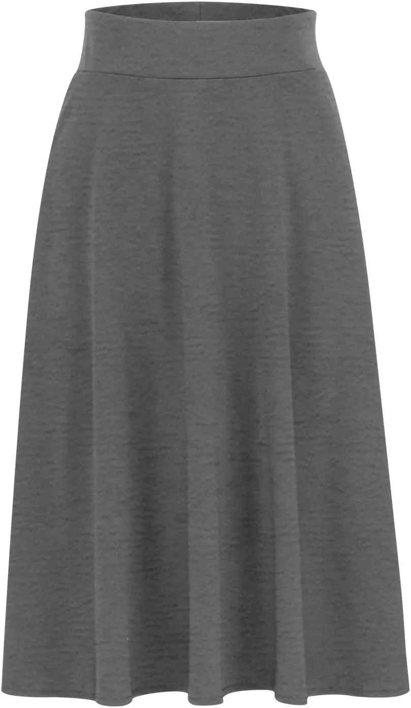 Midi Skirts for Women Elegant High Waisted Knee Skirts Spring Summer Hip-Wrapped Skirt Solid Color A-Line Skirts