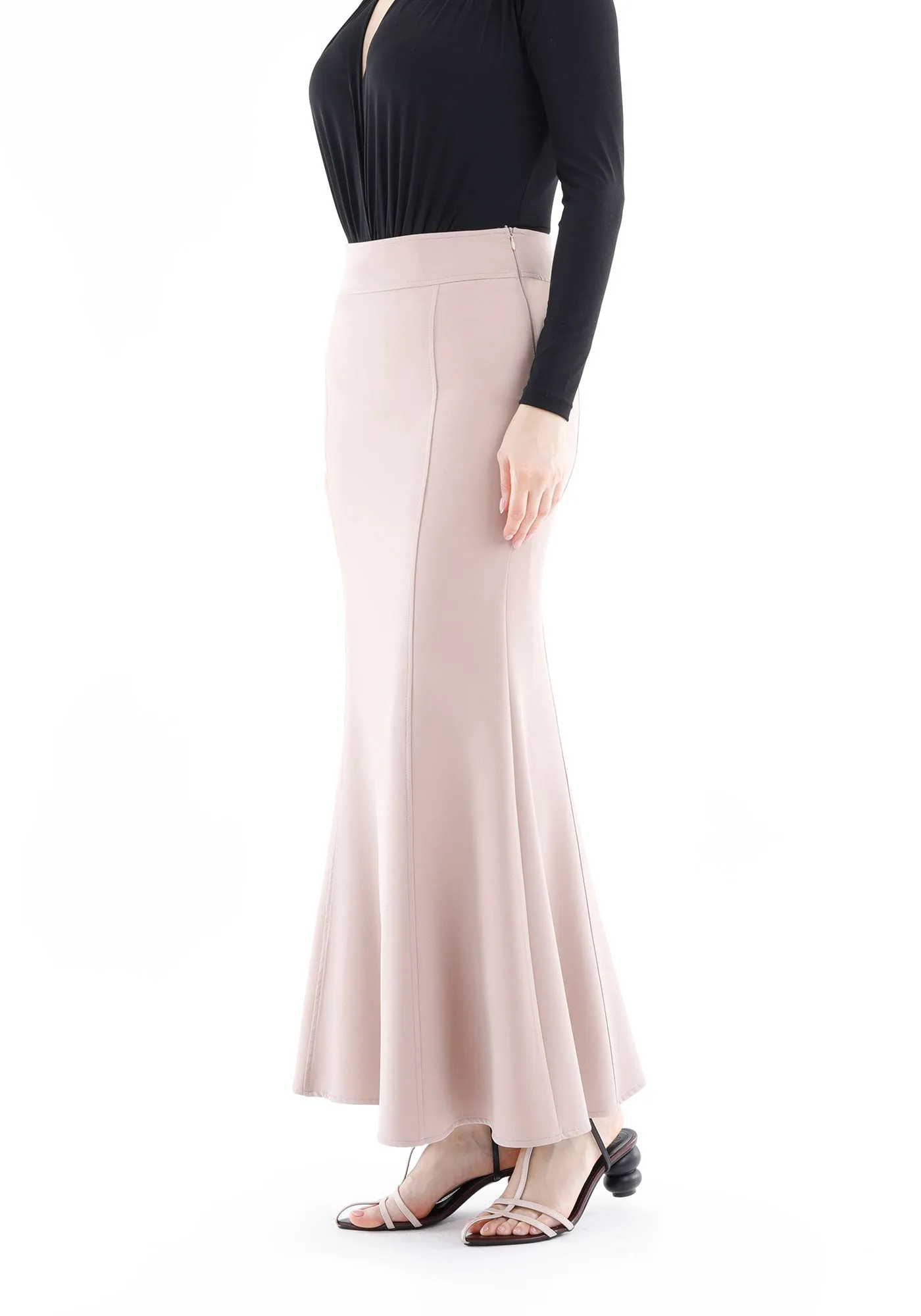 Mink Fishtail Maxi Skirt