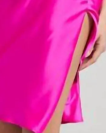 Misty Satin Midi Skirt In Hot Pink | Hot Pink