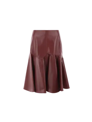 Nappa Leather Midi Skirt