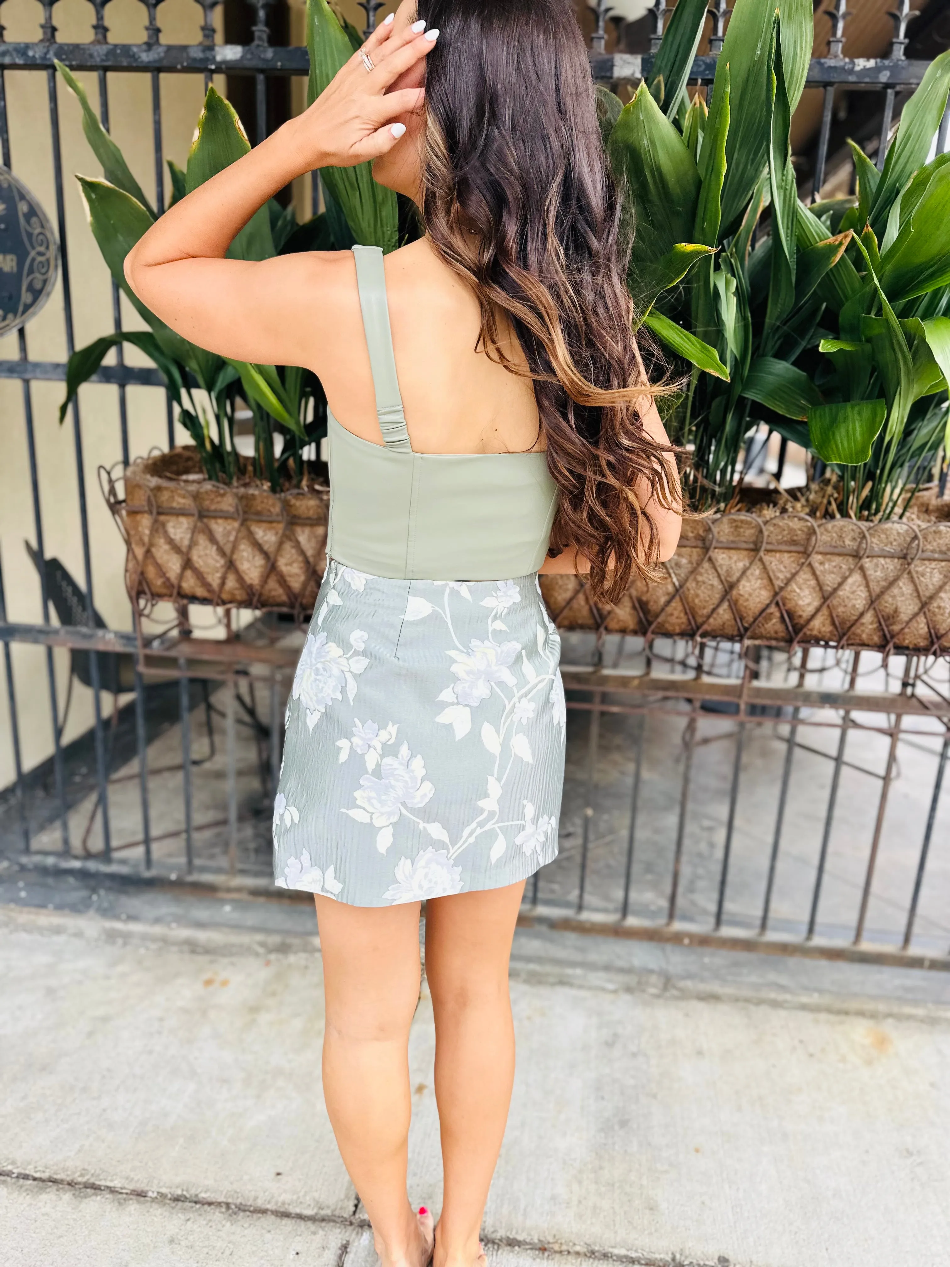 Nico Mini Skirt- Sage