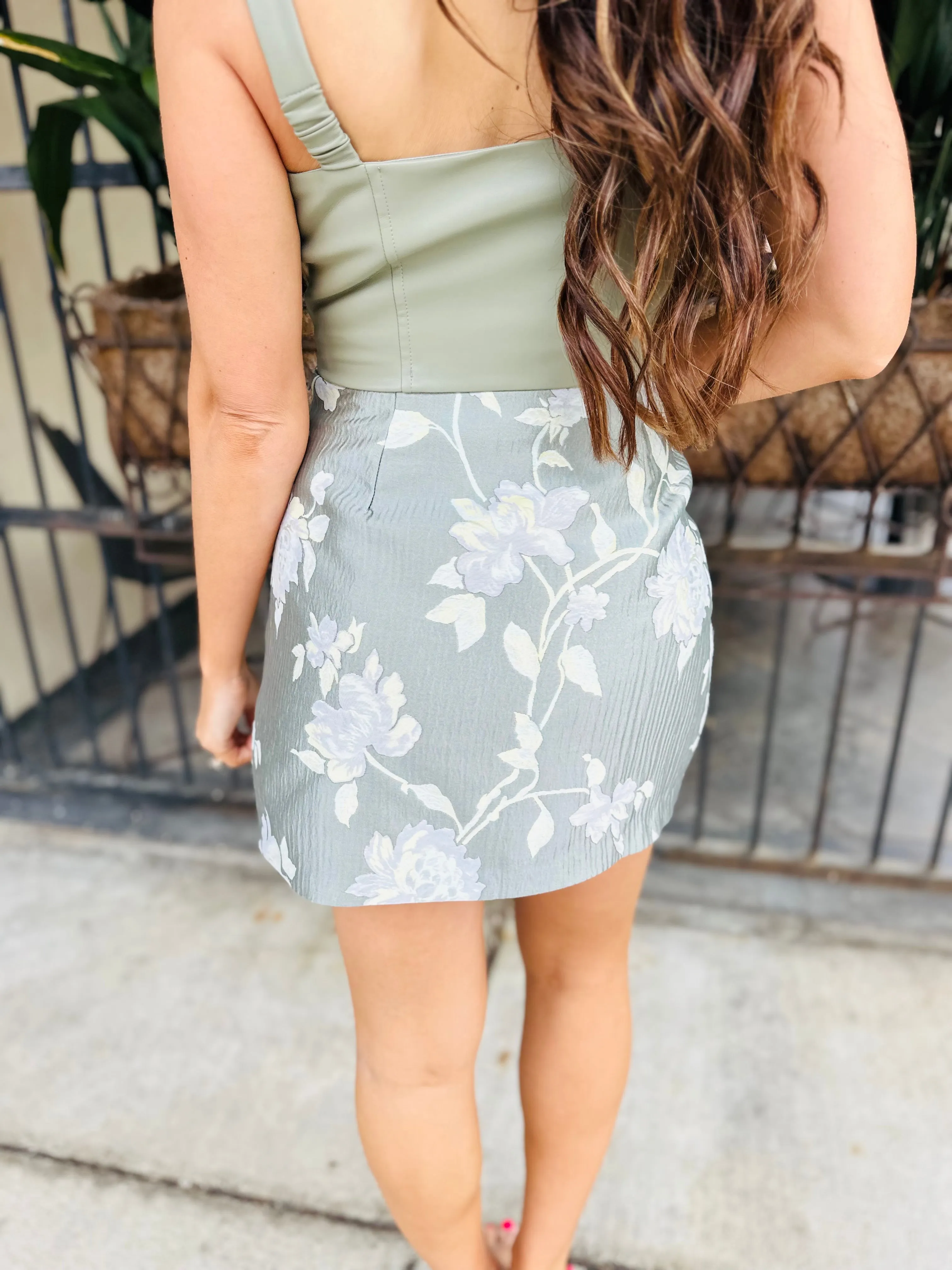 Nico Mini Skirt- Sage