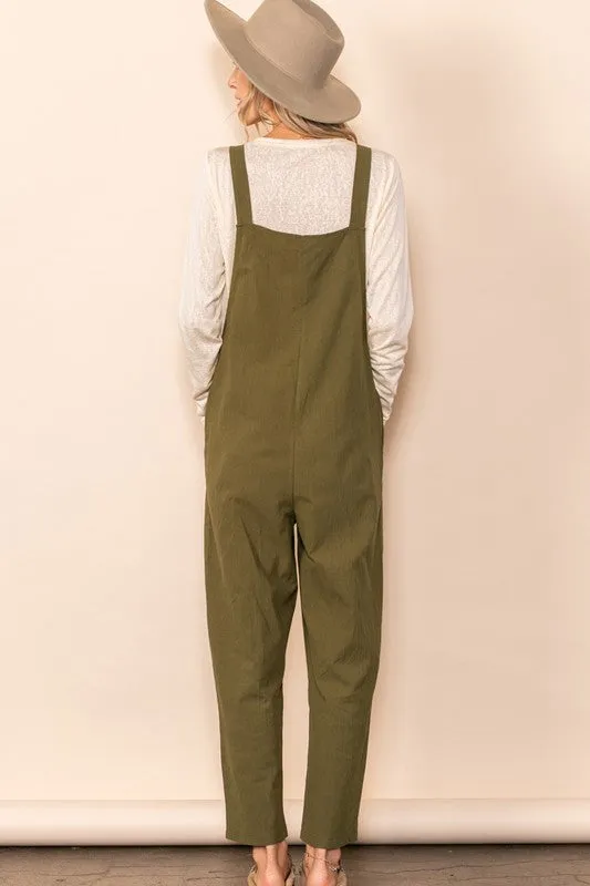 Olive Cozy Comfy Jumpsuit Overall