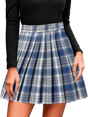 Pleated Skirts for Women Plus Size High Waist Pleated A Line Tummy Control Elastic Waist Skirt for Girls Trendy Clothes