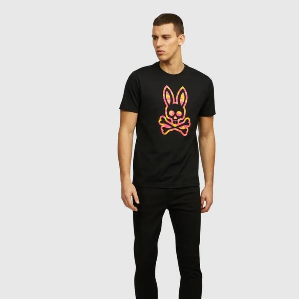 PSYCHO BUNNY MENS PATCHAM TEE SHIRT - BLACK
