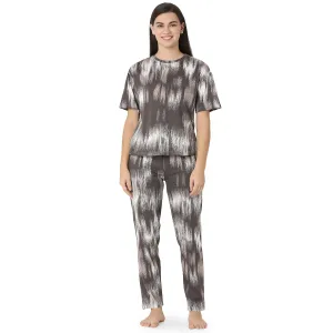 R-CS-19724 Brown Modern Abstract -Co-ord Set