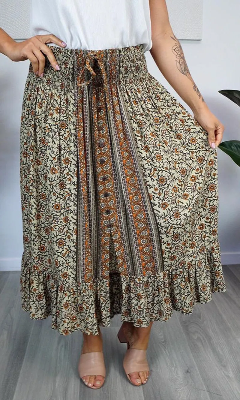 Rayon Skirt Tangelo Alpine, More Colours