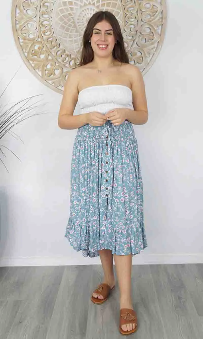 Rayon Skirt Tangelo Springflower, More Colours