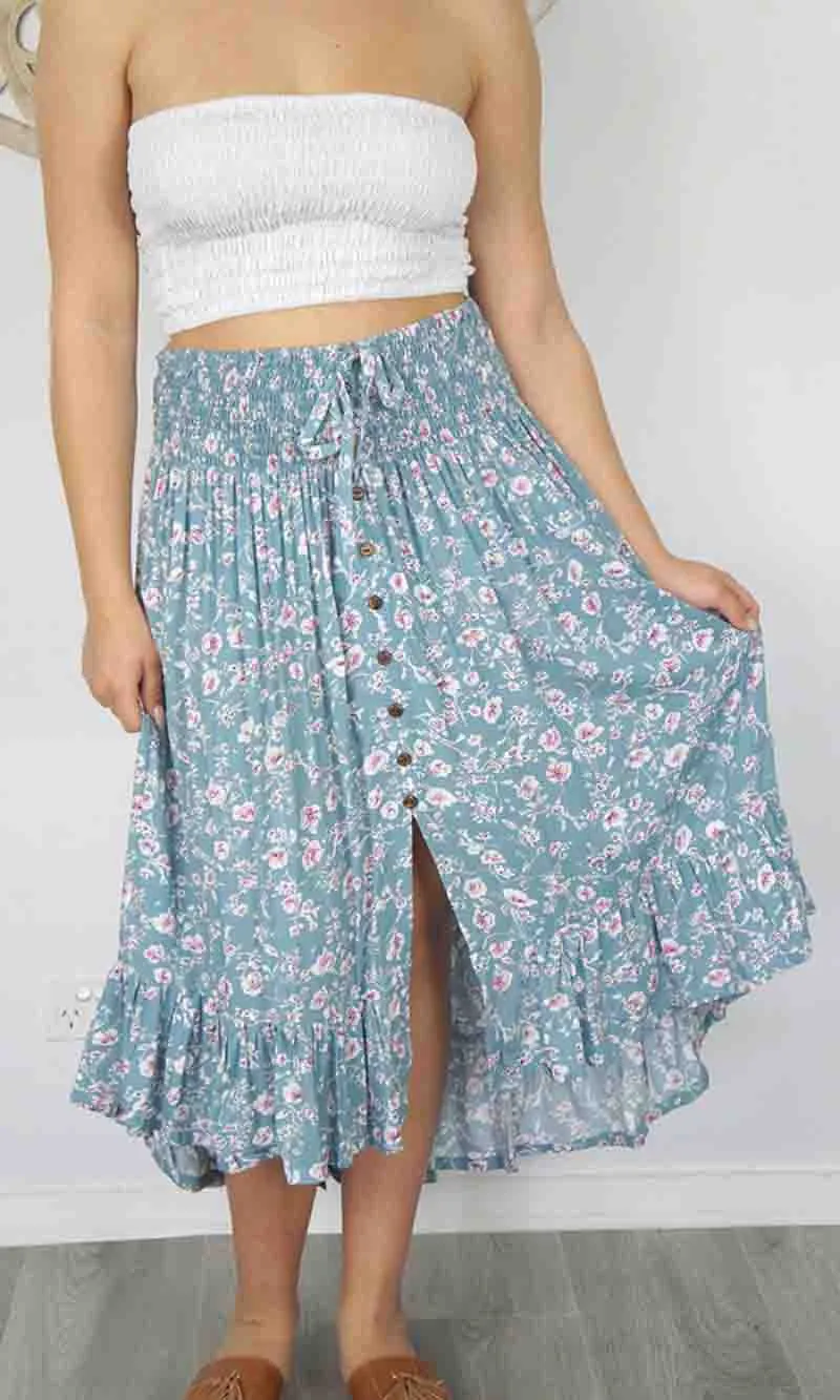 Rayon Skirt Tangelo Springflower, More Colours