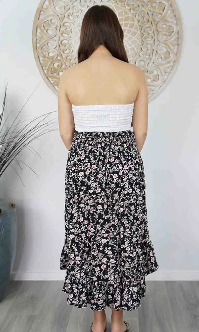 Rayon Skirt Tangelo Springflower, More Colours