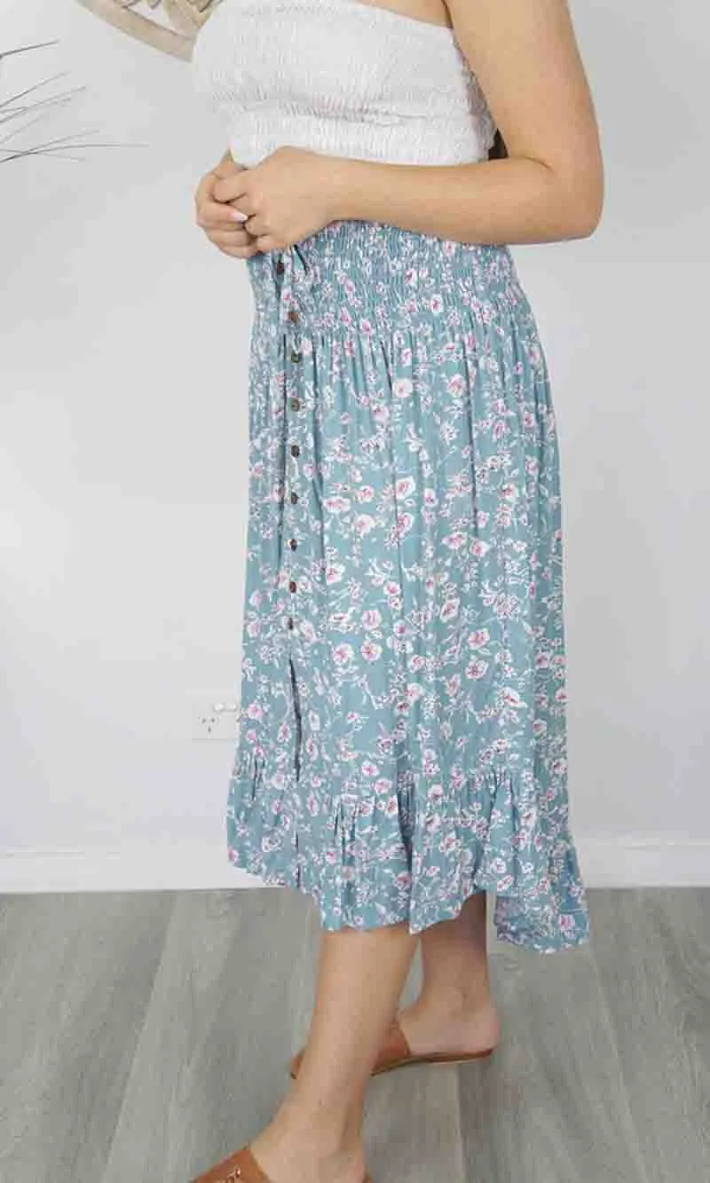 Rayon Skirt Tangelo Springflower, More Colours