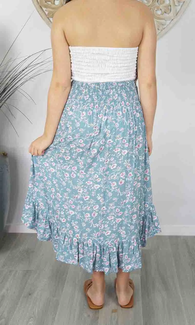 Rayon Skirt Tangelo Springflower, More Colours