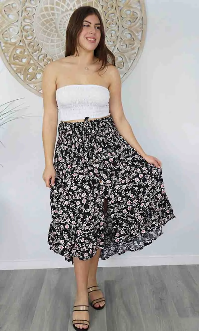 Rayon Skirt Tangelo Springflower, More Colours