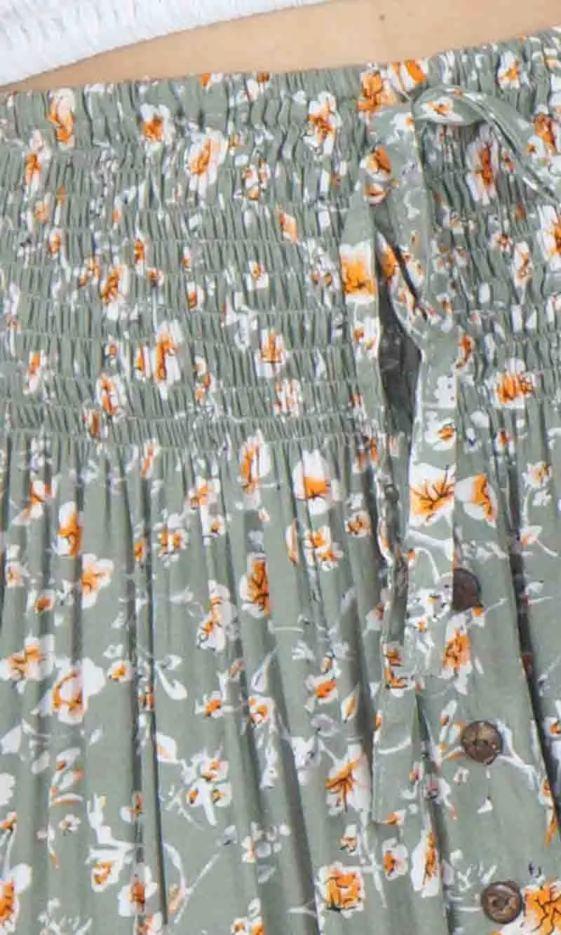 Rayon Skirt Tangelo Springflower, More Colours