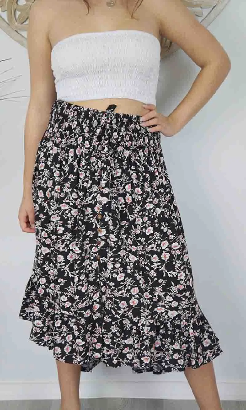Rayon Skirt Tangelo Springflower, More Colours