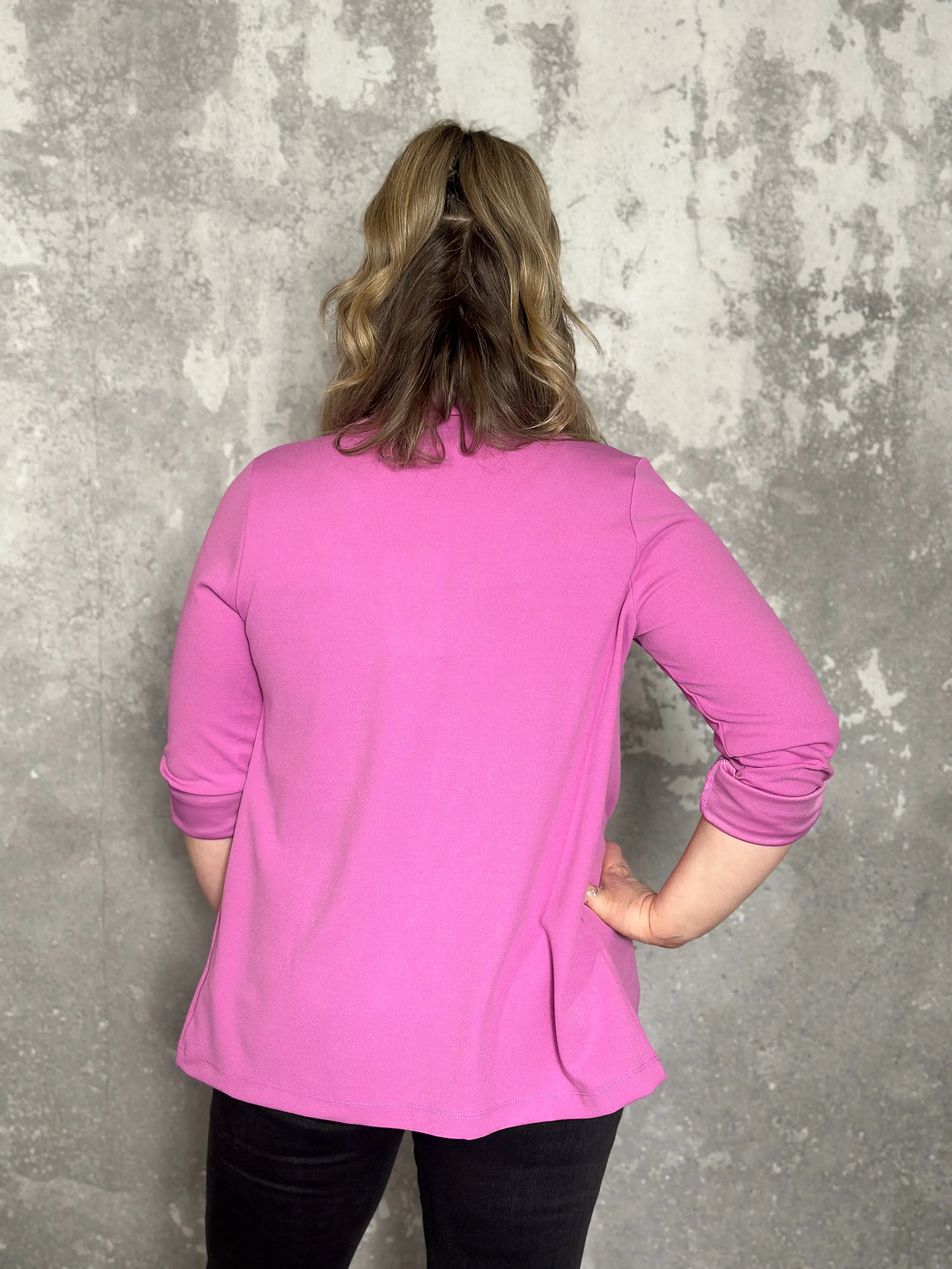 Rolled Sleeve Bantry Blazer - Mauve (Small - 3X) - FINAL SALE