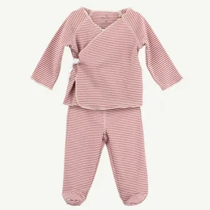 Rose Mini Stripe 2-Piece Kimono Set