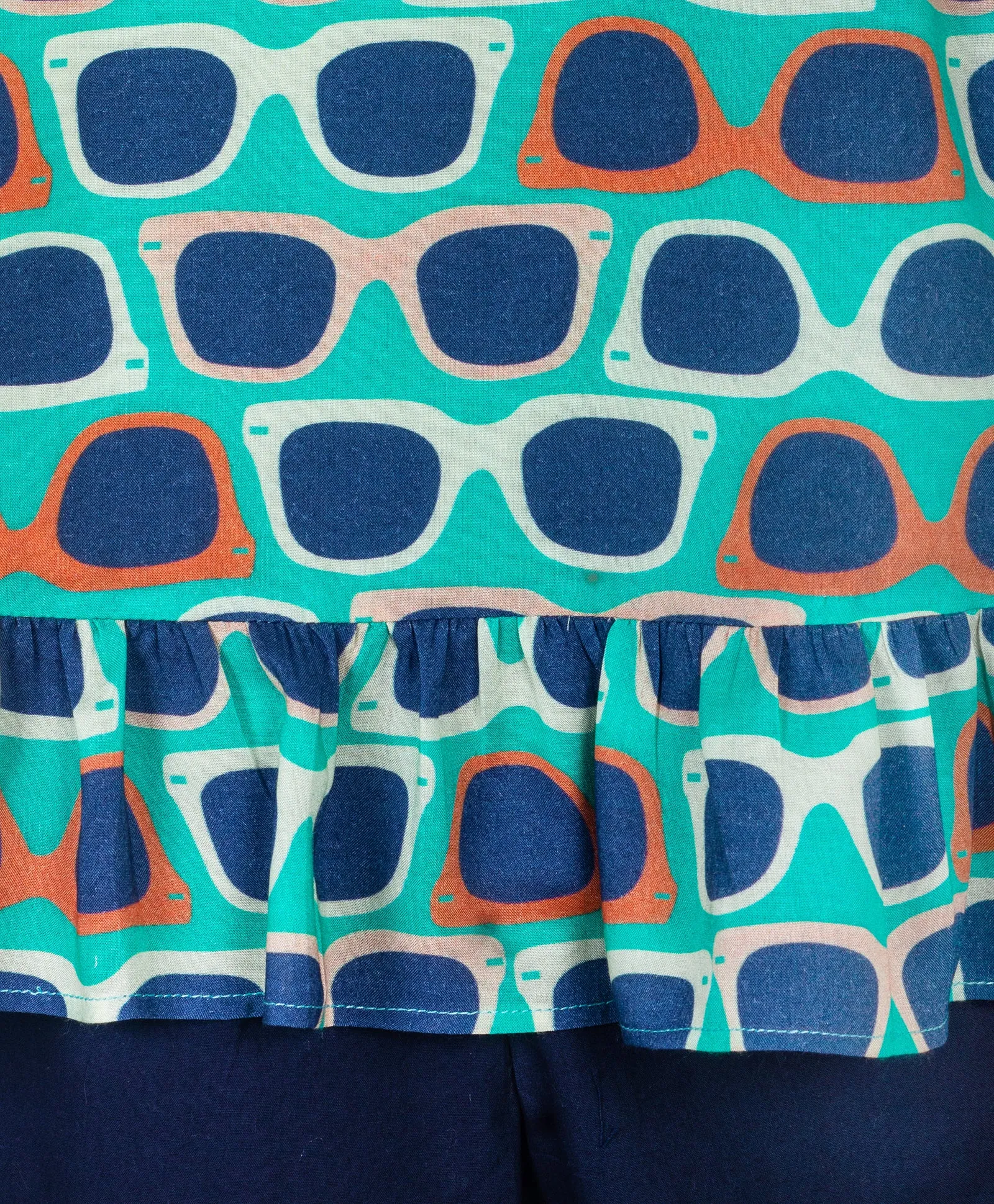 Sleeveless Sunglasses Print Top With Palazzo - Blue