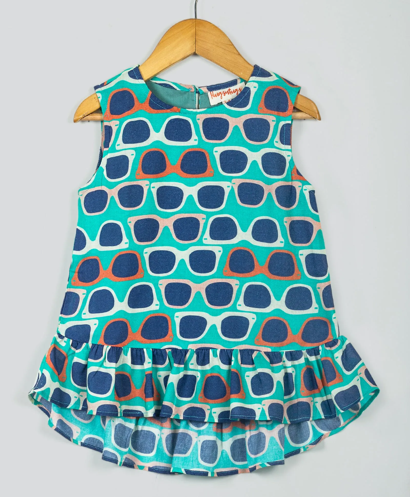 Sleeveless Sunglasses Print Top With Palazzo - Blue