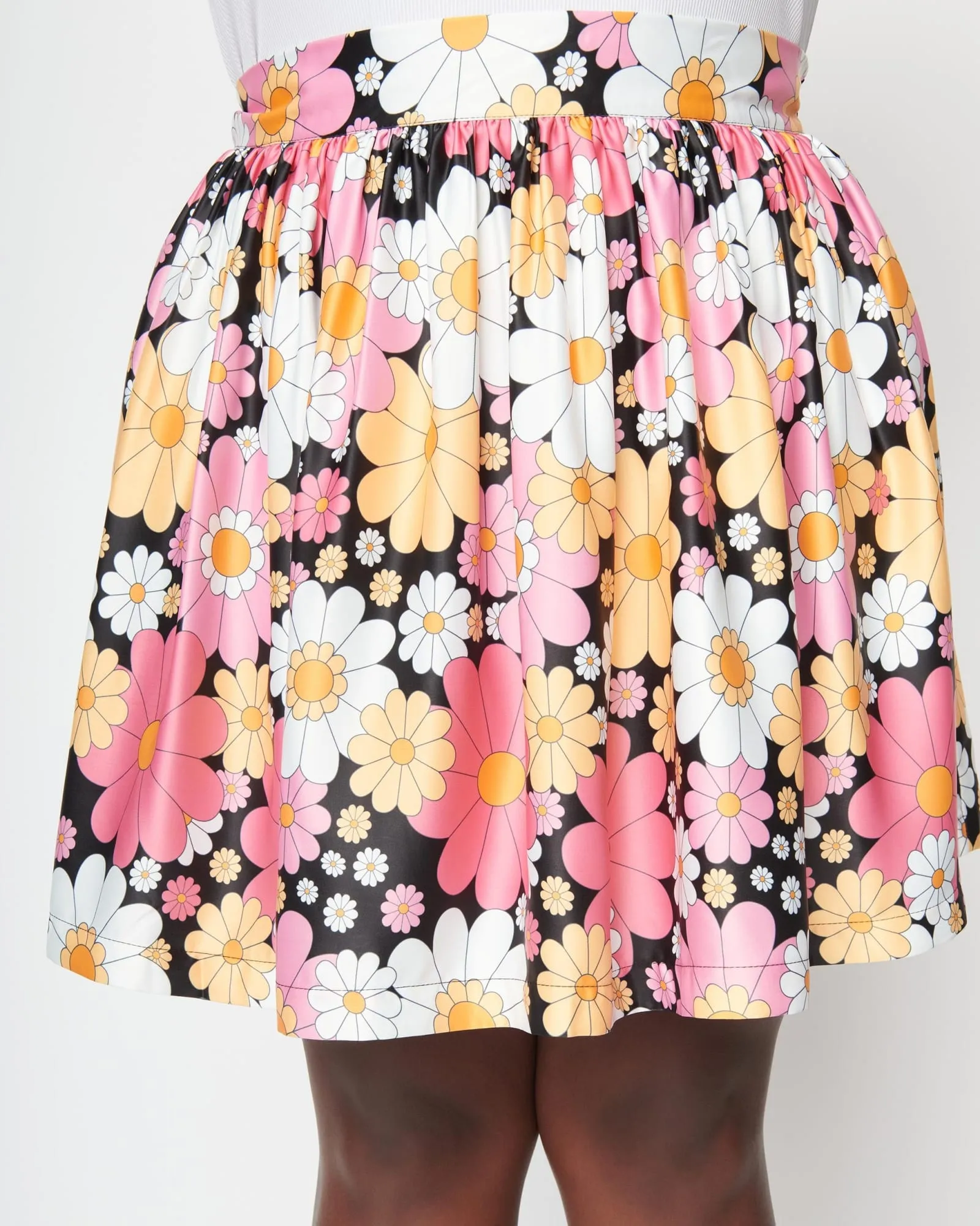 Smak Parlour Pink & White Floral Gathered Mini Skirt | Pink, Floral